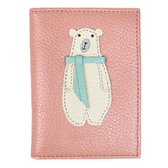 Porta Identidade Urso Polar em Couro Personalizado