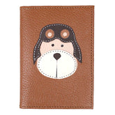 Porta Identidade Urso Aviador em Couro Personalizado