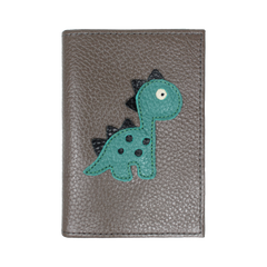 Porta Identidade Little Dino em Couro Personalizado