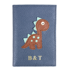 Porta Identidade Little Dino em Couro Personalizado