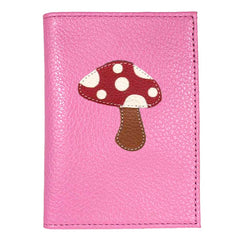 Porta Identidade Cogumelo em Couro Personalizado