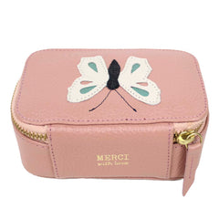 Porta Joias Mini Helena Borboleta em Couro Personalizado