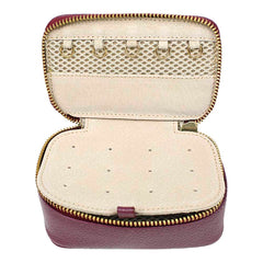 Porta Joias Mini Helena Burgundy Liso Pronta Entrega