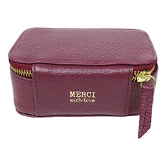 Porta Joias Mini Helena Burgundy Liso Pronta Entrega