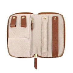 Porta Joias Zíper Caramelo Liso Pronta Entrega