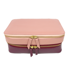 Porta Joias Olga Algodão Doce Liso com Burgundy Liso Pronta Entrega