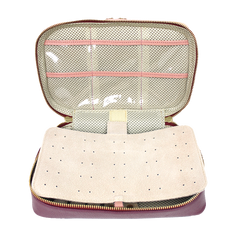 Porta Joias Olga Algodão Doce Liso com Burgundy Liso Pronta Entrega