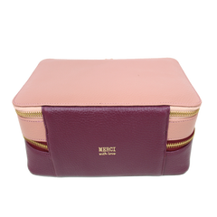 Porta Joias Olga Algodão Doce Liso com Burgundy Liso Pronta Entrega