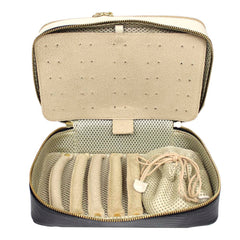 Porta Joias Olga Preto Paris com Off White Lesard Pronta Entrega