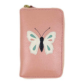 Porta Joias Zíper Borboleta em Couro Personalizada