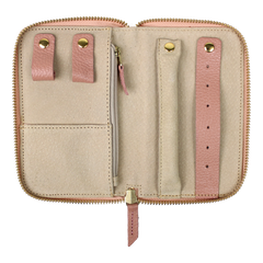 Porta Joias Zíper Camélia em Couro Personalizada