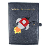 Porta Mini Certidão de Nascimento Foguete em Couro Personalizado