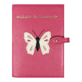 Porta Mini Certidão De Nascimento Borboleta Chiclete com Off White Liso e Algodão Doce Liso Pronta Entrega