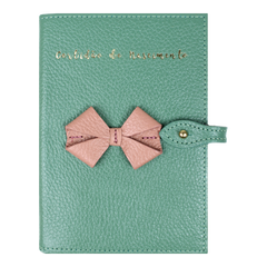 Porta Mini Certidão de Nascimento Laço em Couro Personalizado