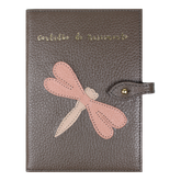 Porta Mini Certidão de Nascimento Libélula em Couro Personalizado