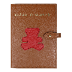 Porta Mini Certidão de Nascimento Little Bear em Couro Personalizado