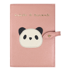 Porta Mini Certidão de Nascimento Little Panda em Couro Personalizado
