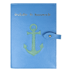 Porta Mini Certidão de Nascimento Marinheiro em Couro Personalizado