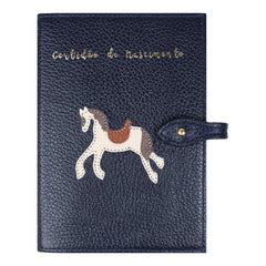 Porta Mini Certidão de Nascimento Cavalo Joca em Couro Personalizado