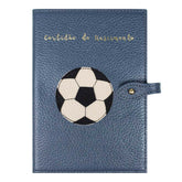 Porta Mini Certidão de Nascimento Bola de Futebol em Couro Personalizado