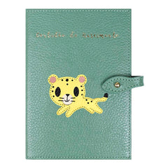 Porta Mini Certidão de Nascimento Onça em Couro Personalizado