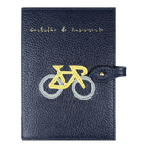 Porta Mini Certidão de Nascimento Bicicleta em Couro Personalizado