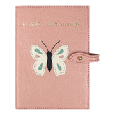 Porta Mini Certidão de Nascimento Borboleta em Couro Personalizado