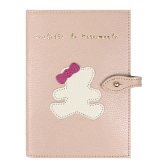 Porta Mini Certidão de Nascimento Little Bear Laço em Couro Personalizado