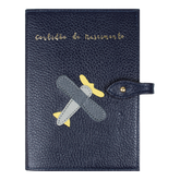 Porta Mini Certidão de Nascimento Little Plane em Couro Personalizado