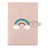 Porta Mini Certidão de Nascimento Arco Íris em Couro Personalizado