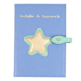 Porta Mini Certidão de Nascimento Estrela em Couro Personalizado