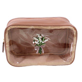 Necessaire Anne Beach Bordado Muguet em Couro e Vinil Personalizada