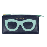 Porta Óculos Lunettes Marinho Liso com Jade Pronta Entrega