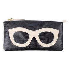 Porta Óculos Lunettes Preto Paris com Off White Lesard Pronta Entrega