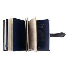 Porta Passaporte Boston 4 Preto Liso Pronta Entrega