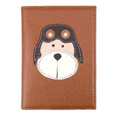 Porta Passaporte Urso Aviador Caramelo Liso Pronta Entrega