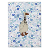 Porta Passaporte Ganso Estampa Ditsy Azul em Couro Personalizado