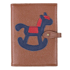 Porta Passaporte Duplo Little Horse Caramelo Liso com Marinho Liso e Vermelho Liso Pronta Entrega