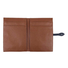 Porta Passaporte Família 4 Caramelo Liso com Marinho Liso Pronta Entrega