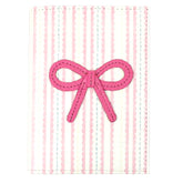 Porta Passaporte Estampa Listrado Pontilhado Rosa em Couro Personalizado