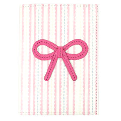 Porta Passaporte Estampa Listrado Pontilhado Rosa em Couro Personalizado