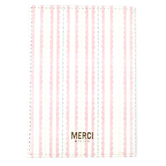 Porta Passaporte Estampa Listrado Pontilhado Rosa em Couro Personalizado