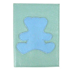 Porta Passaporte Little Bear Menta Prada com Aqua Liso Pronta Entrega