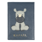 Porta Passaporte Rinoceronte em Couro Personalizado