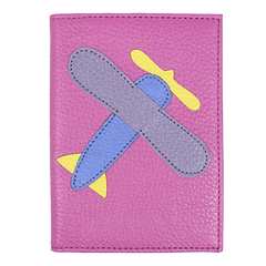 Porta Passaporte Little Plane em Couro Personalizado