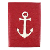 Porta Passaporte Marinheiro Vermelho Liso com Off White Liso Pronta Entrega