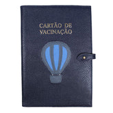 Porta Cartão de Vacina Little Ballon + Caderneta de Saúde Impressa em Couro Personalizado
