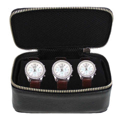 Porta Relógio Triplo Preto Liso Pronta Entrega