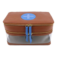 Necessaire Porta Remédio Jumbo em Couro e Vinil Personalizado