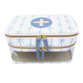 Necessaire Porta Remédio Jumbo Estampa Listra de Laços em Couro e Vinil Personalizado